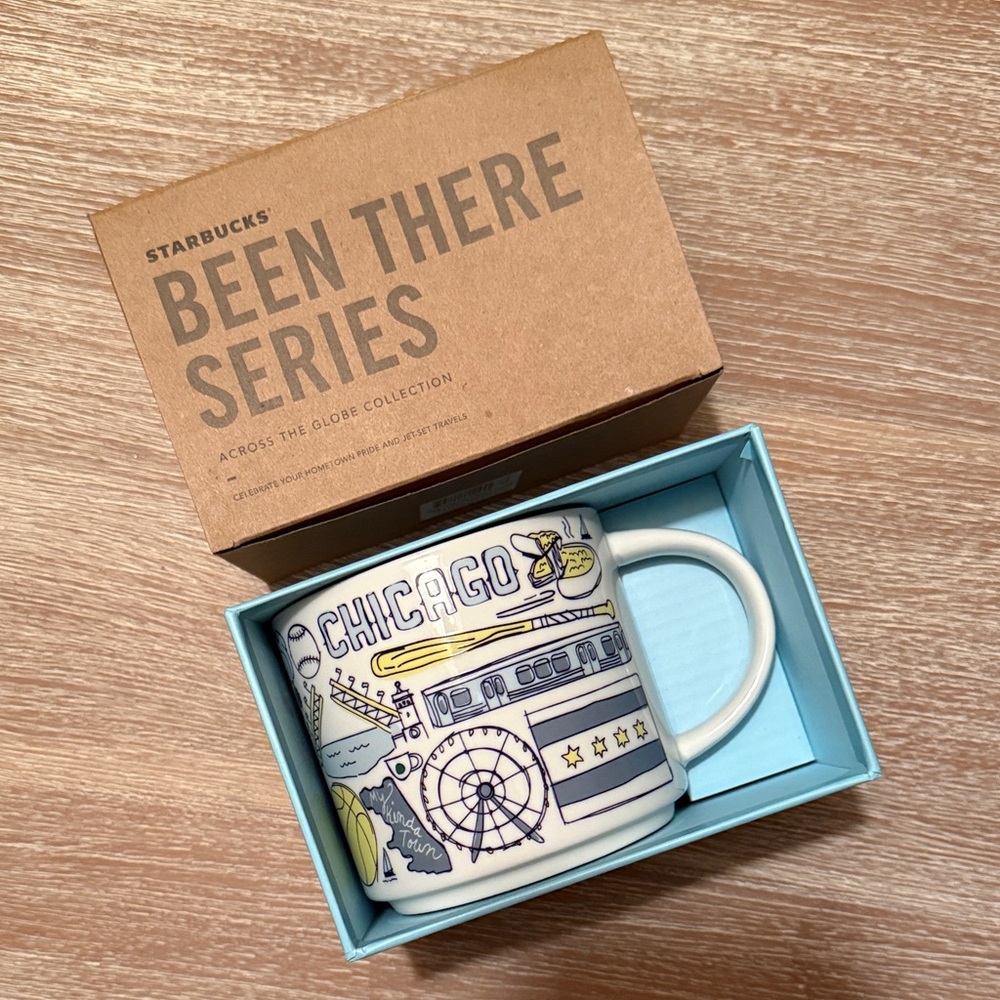 Starbucks Been There Series Chicago Mug with Blue and Yellow Accents